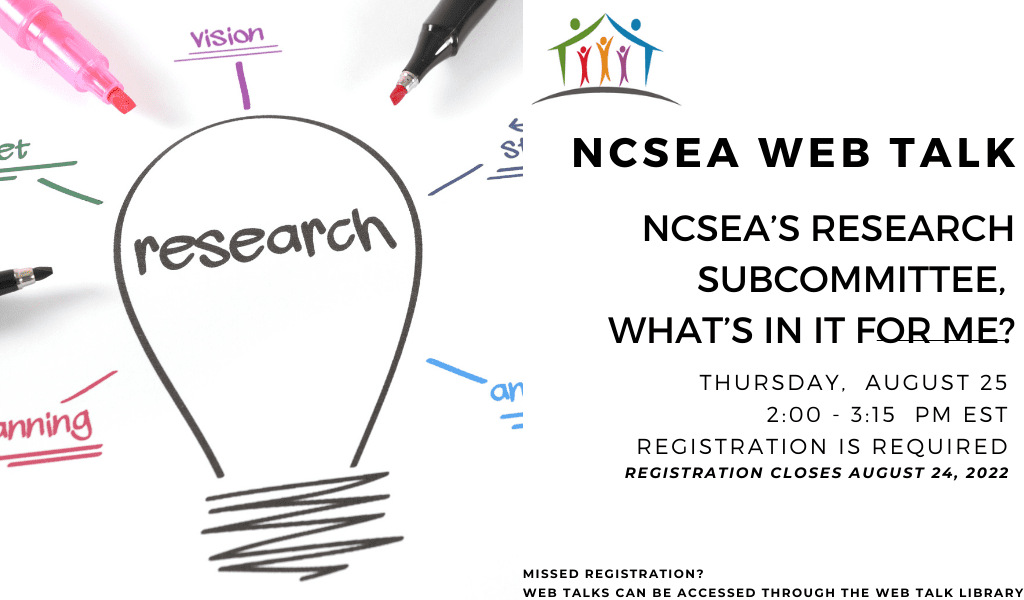 NCSEA Web Talk: NCSEA's Research Subcommittee, What's in it for me?