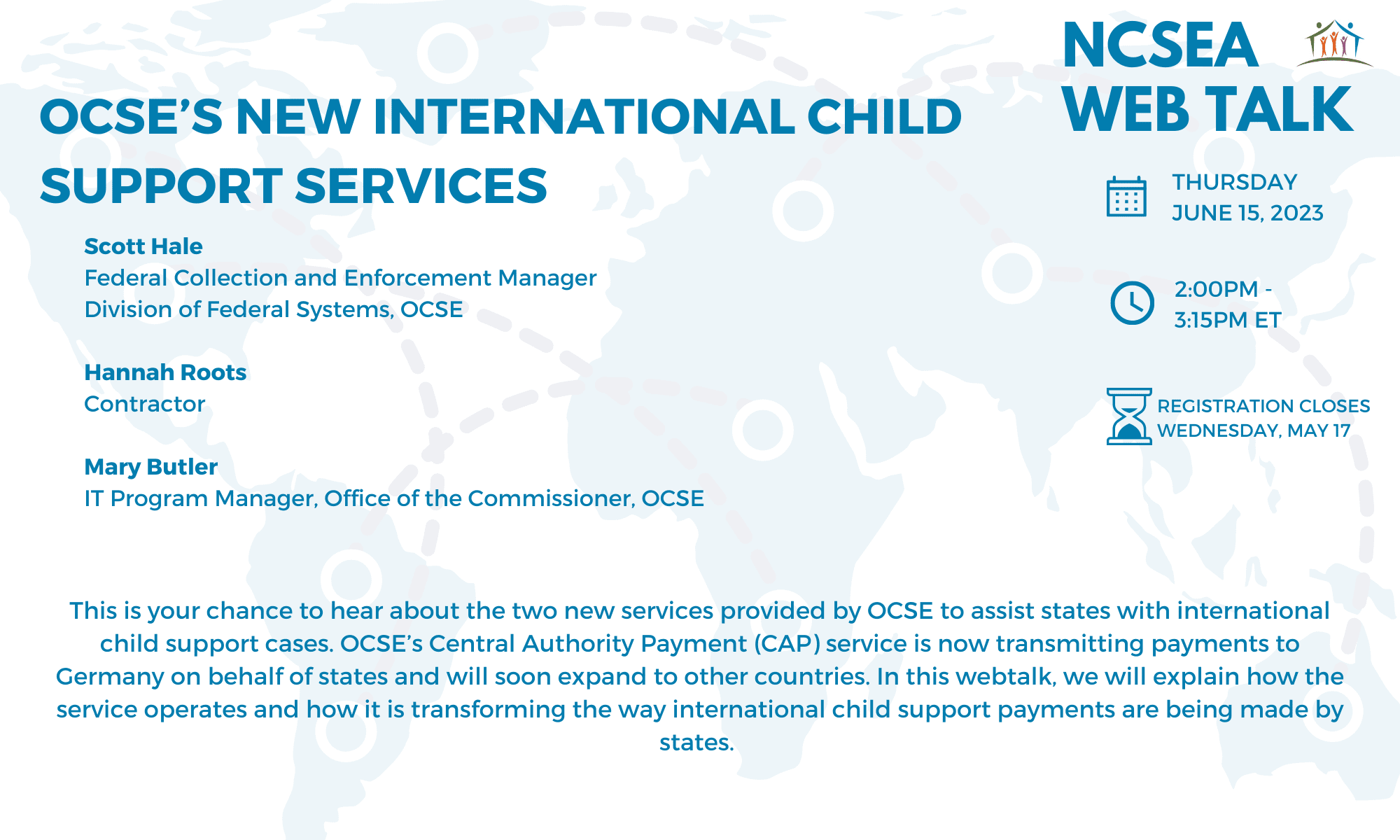 NCSEA Web Talk: OCSE’s New International Child Support Services