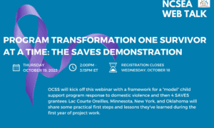 NCSEA Web Talk: Program Transformation one Survivor at a Time: The SAVES Demonstration