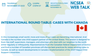 NCSEA Web Talk: International Round Table - Cases with Canada